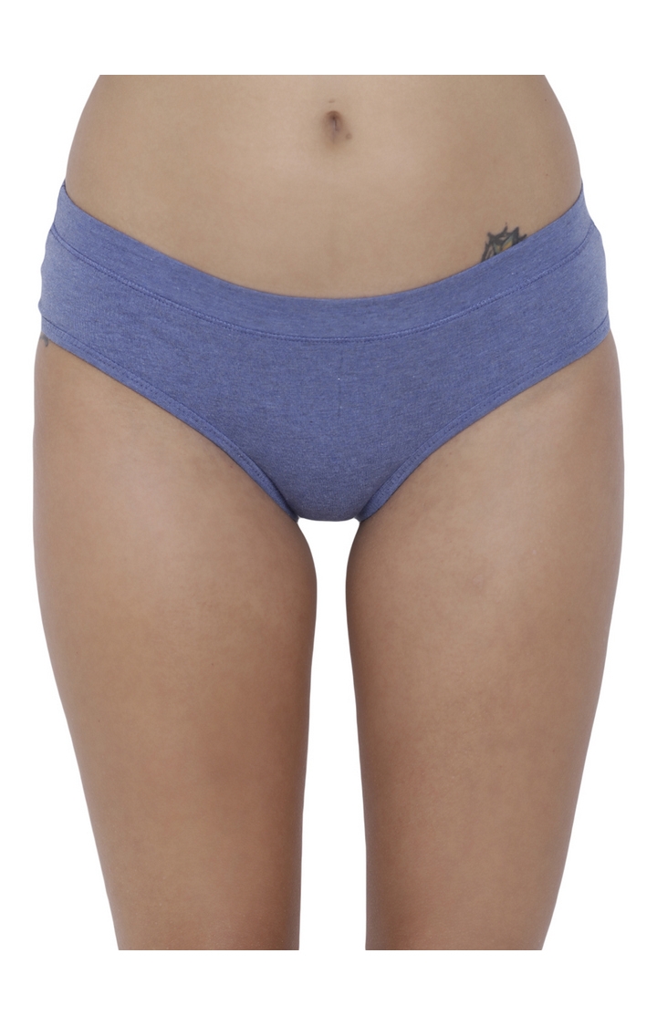 BASIICS by La Intimo | Blue Solid Hipster Panties