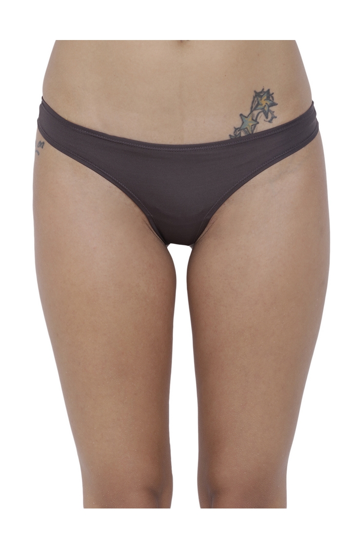 BASIICS by La Intimo | Grey Solid Bikini Panty