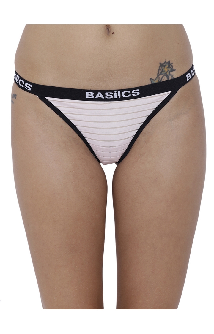 BASIICS by La Intimo | Pink Striped Thongs