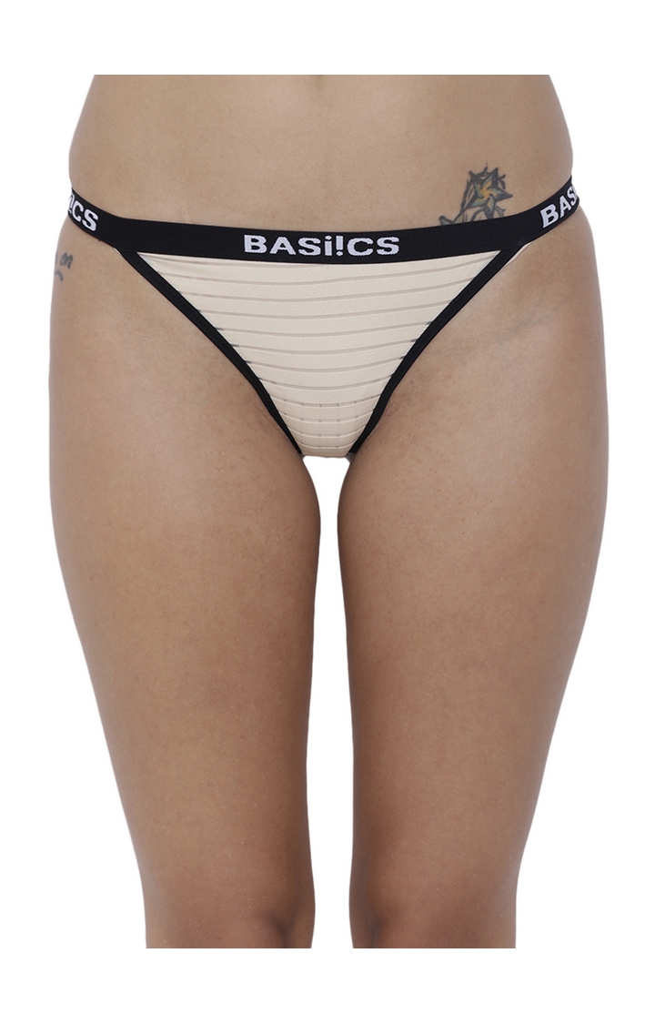 BASIICS by La Intimo | Nude Striped Thongs