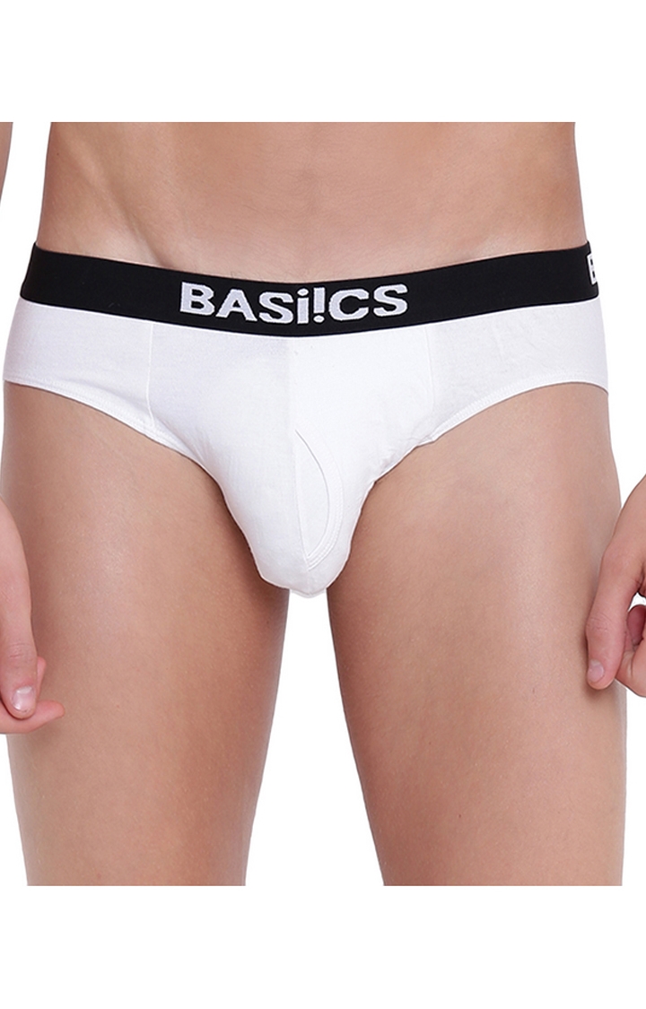BASIICS by La Intimo | White Solid Briefs