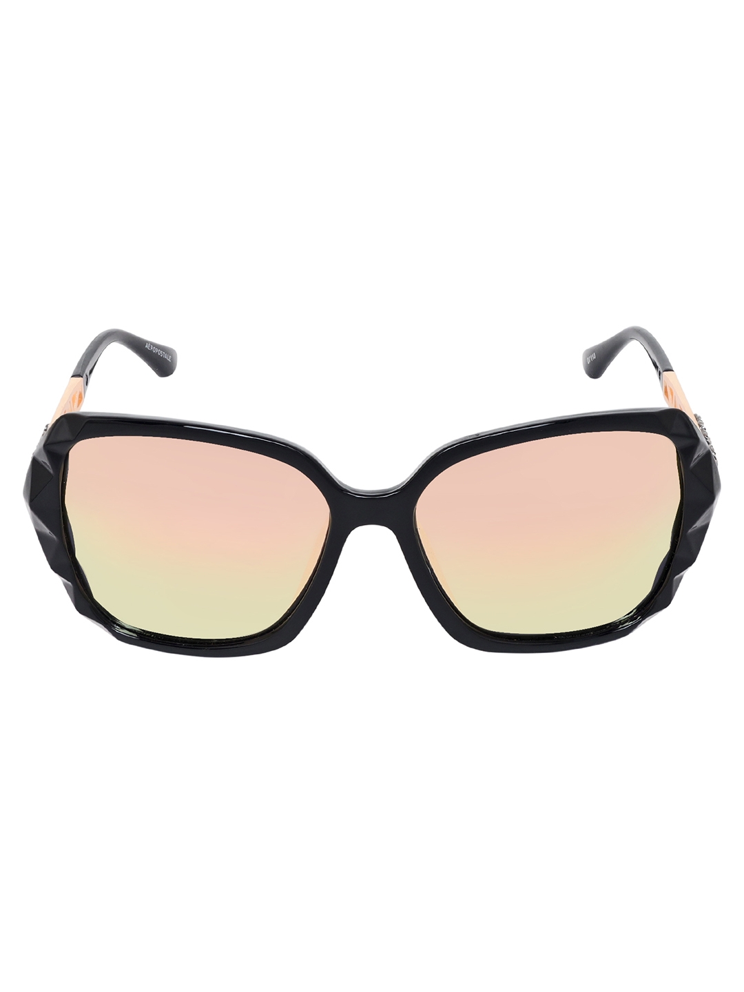 Aeropostale | Aeropostale AERO_SUN_2538_C5 Summer Sun Glasses with UV protection Polarized Anti Glare Summer Style Golden Reflective Lenses with Black wide Acrylic Frame