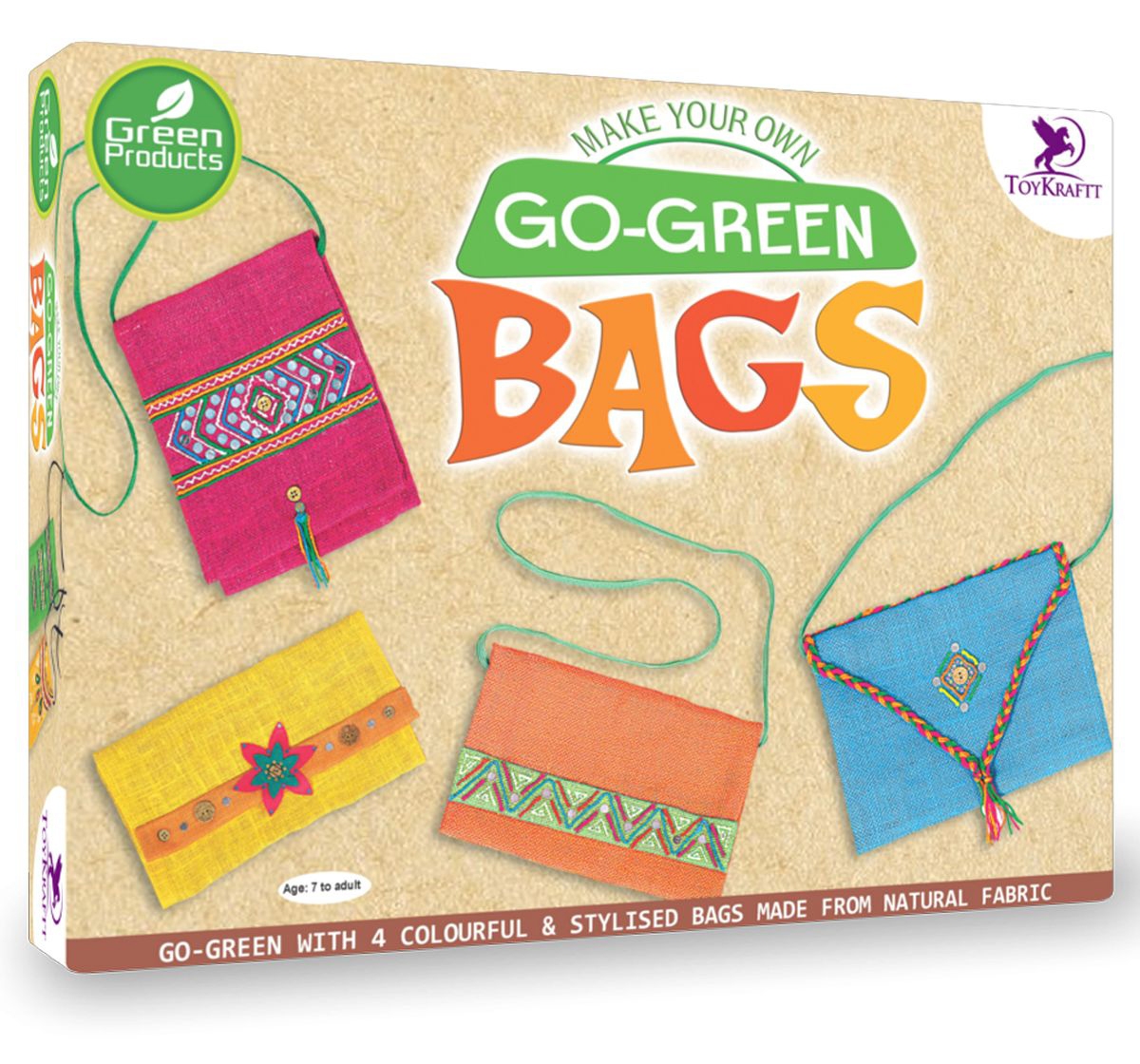 Toy Kraft Make Your Go Green Bags, Multicolor, 7Y+