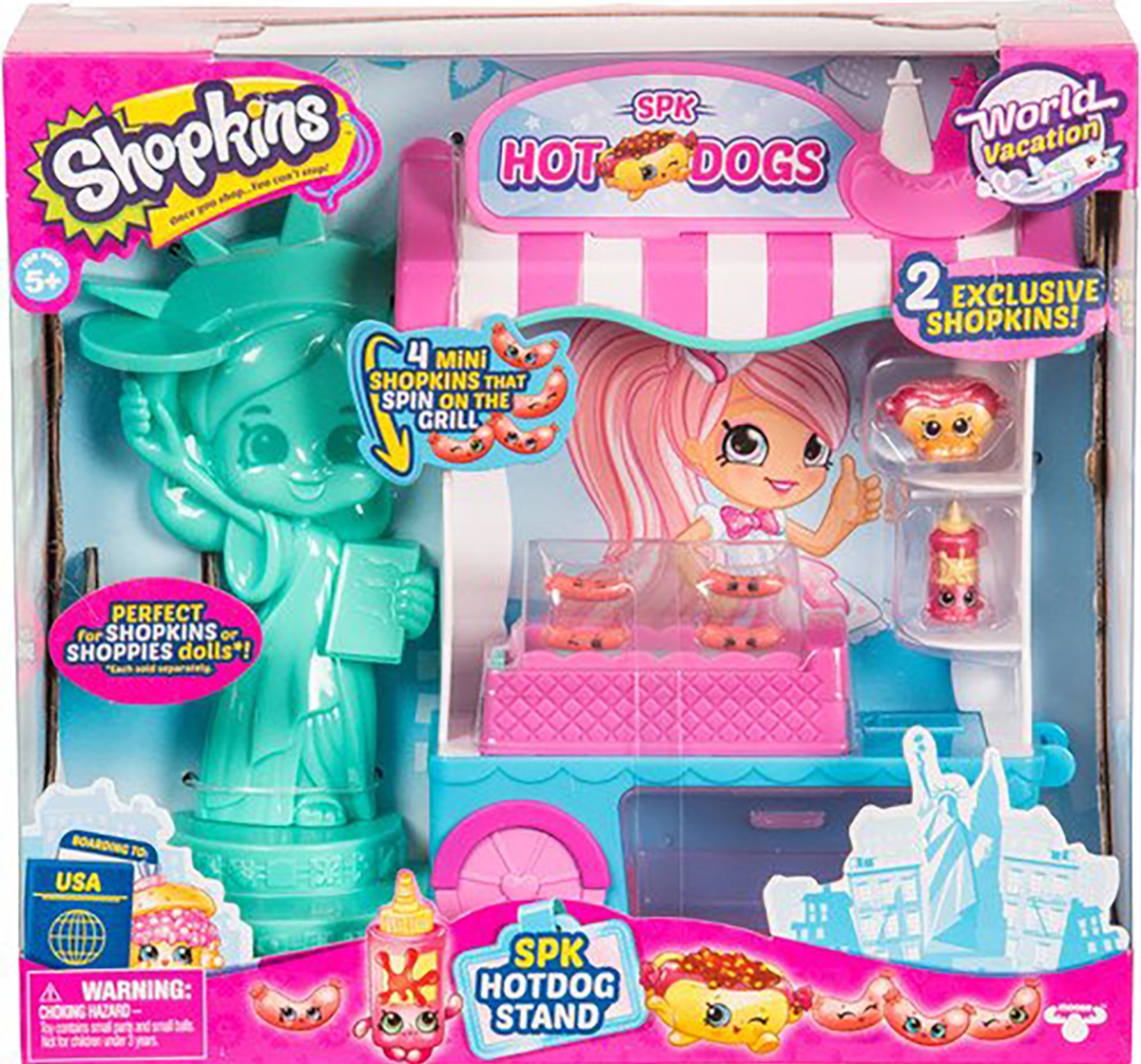 Shopkins | Shopkins Season 8 Usa Hotdog Stand Playset Collectible Dolls for Girls age 3Y+ 