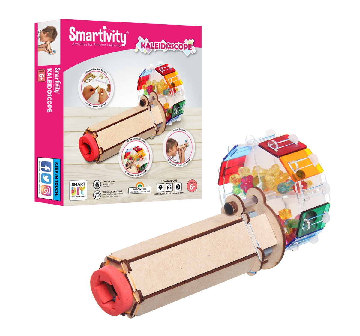 Smartivity | Smartivity Fantastic Optics Kaleidoscope:  Stem, Learning, Educational and Construction Activity Toy Gift for Kids age 6Y+ (Multi-Color) 