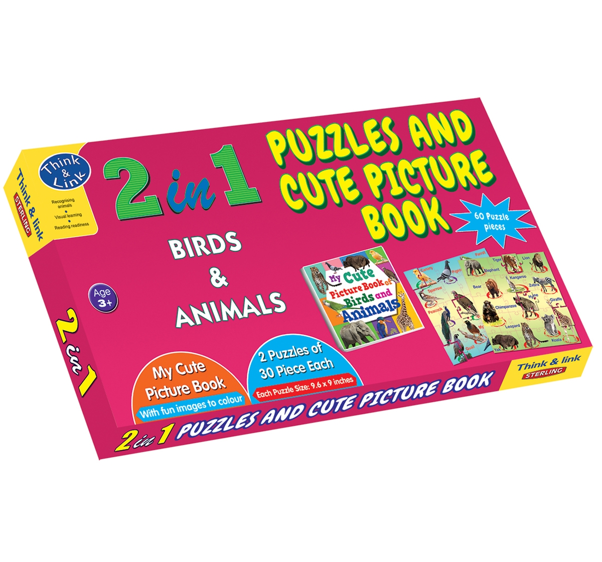 Sterling Horizons 2 In 1 Puzzles Birds & Animals Interesting game Multicolour 3Y+
