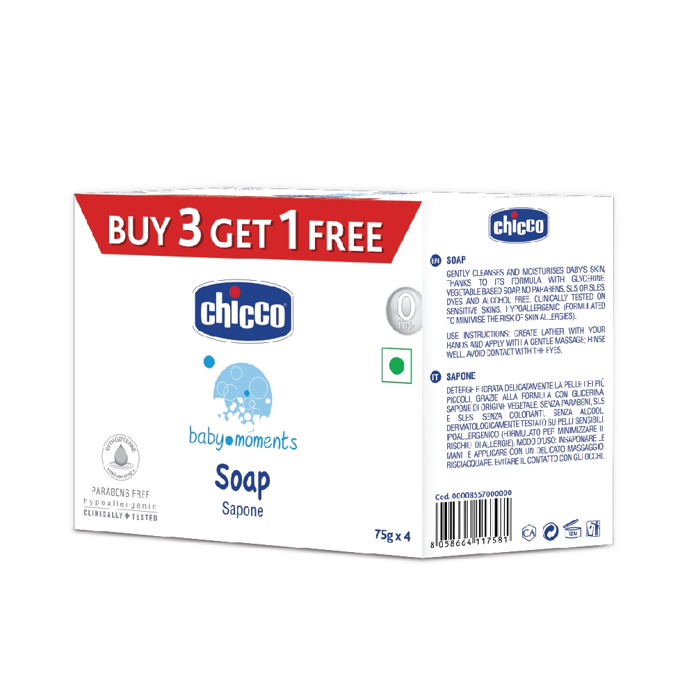 Mothercare | Chicco Soap Baby Moments 75Gr Buy 3 Get 1 Free