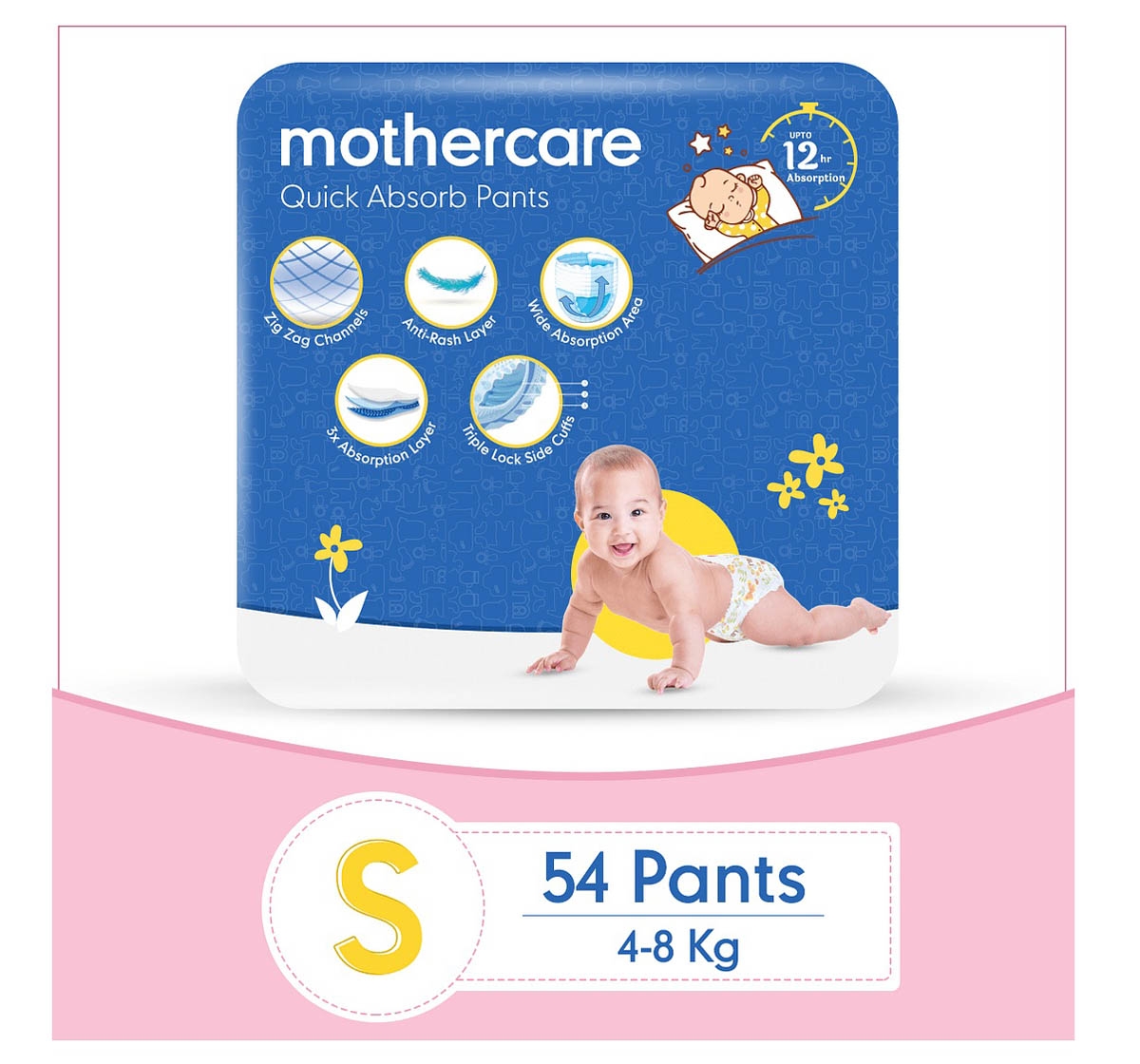 Mothercare Quick Absorb Diaper Pants Small- 54 Pcs 