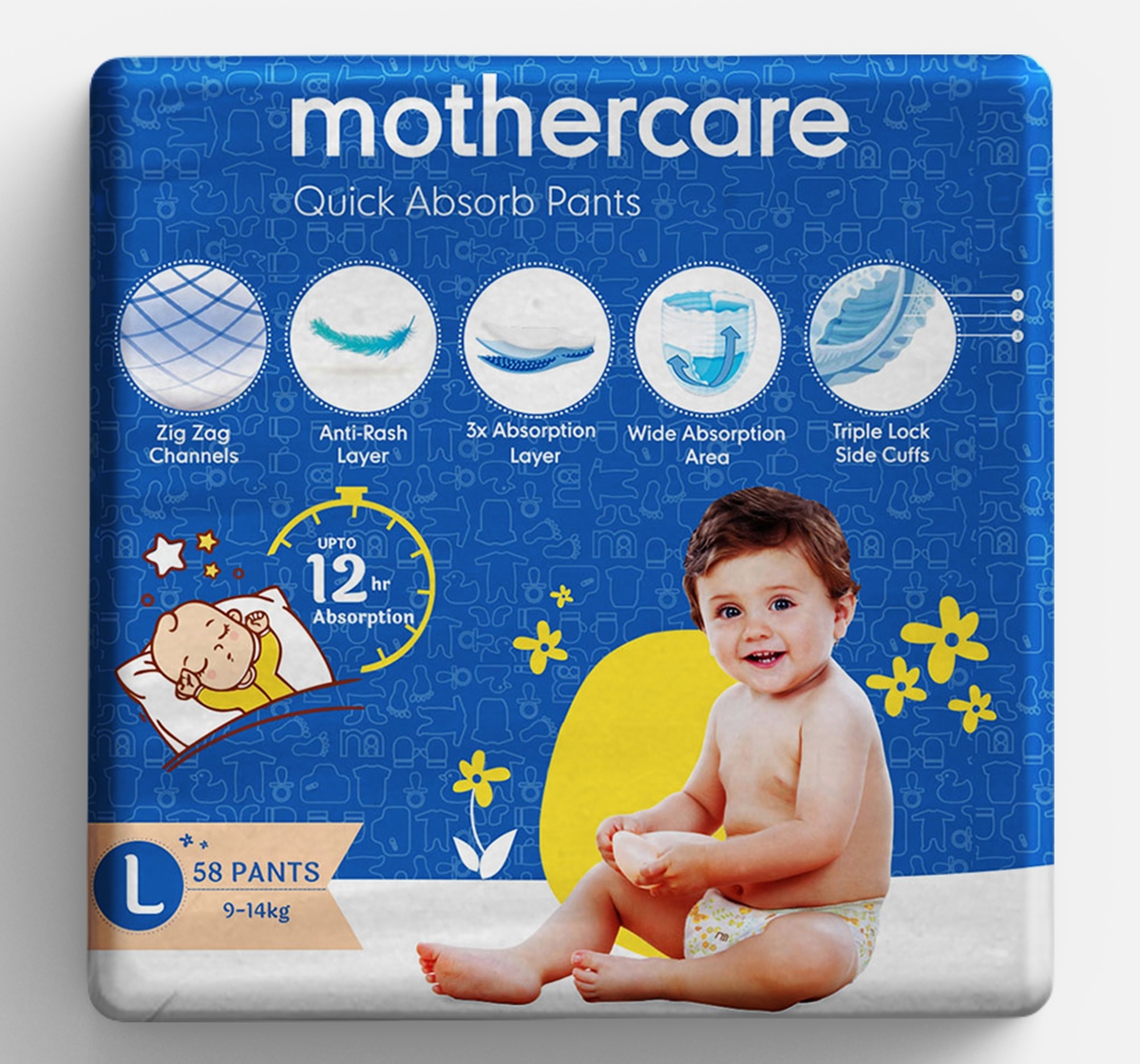 Mothercare | Mothercare Quick Absorb Diaper Pants Large- 58 Pcs 