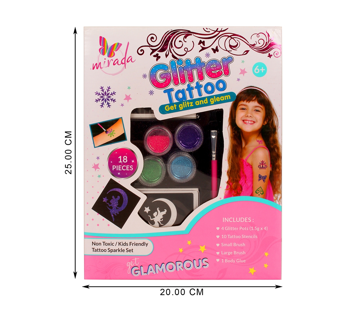 Mirada | Mirada Glitter Tattoo-18 Pcs DIY Art & Craft Kits for Girls age 6Y+  2