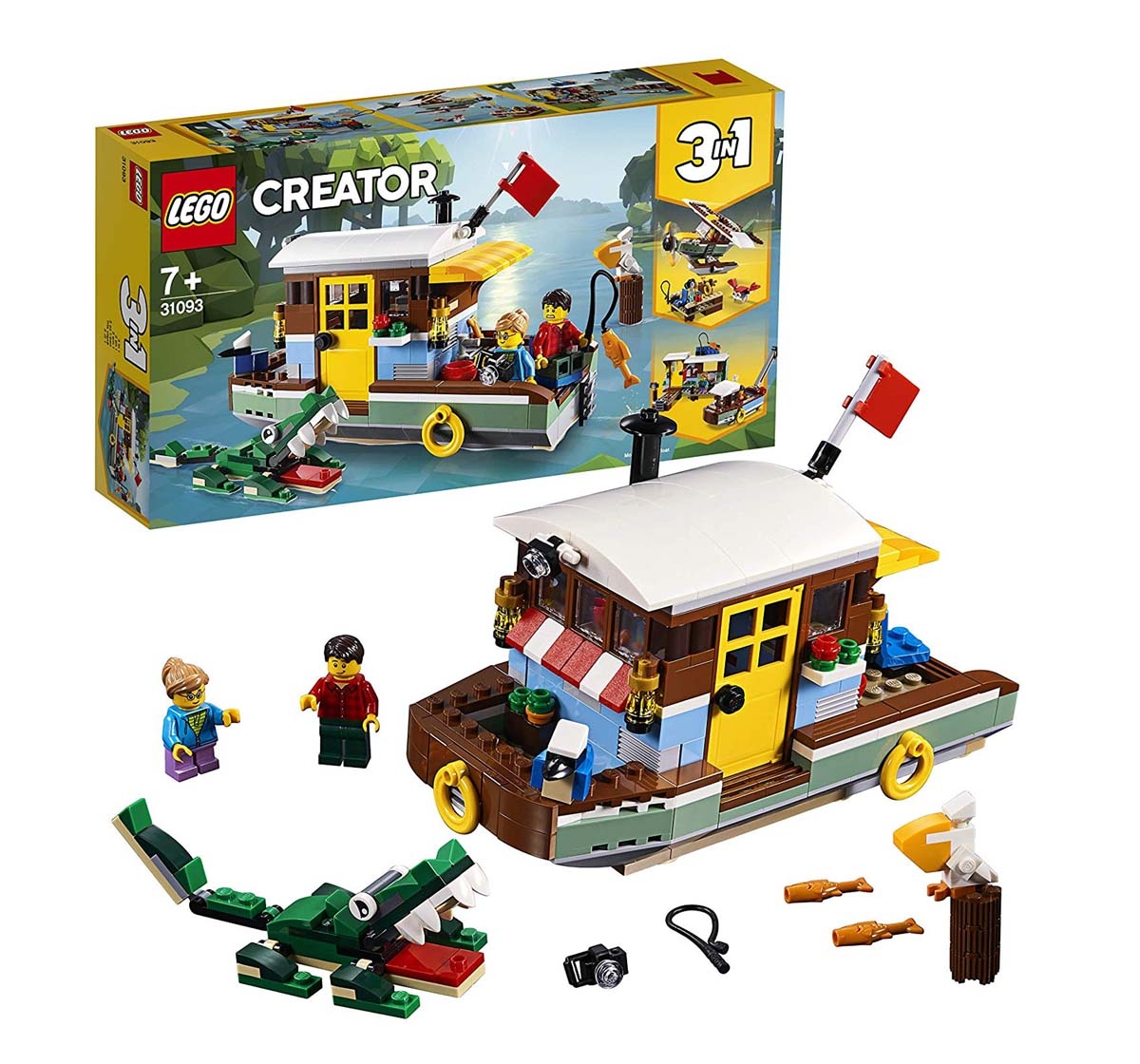 LEGO | Lego Creator Riverside Houseboat Building  (396 Pcs) 31093 Blocks for Kids age 7Y+ 