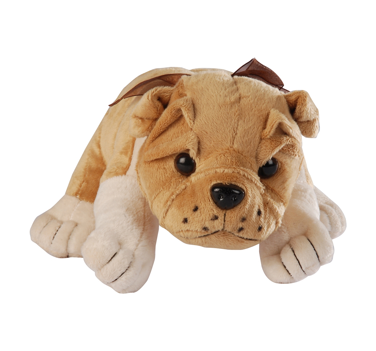 Soft Buddies Lying Bull Dog Large Quirky Soft Toys for Kids age 3Y+ - 37 Cm (Brown)