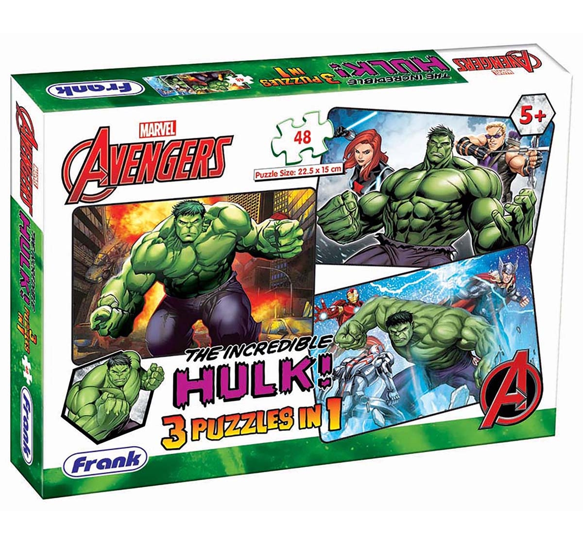 Frank | Frank Avengers The Incredible Hulk! 3 In 1 Puzzle Puzzles for Kids Age 5Y+