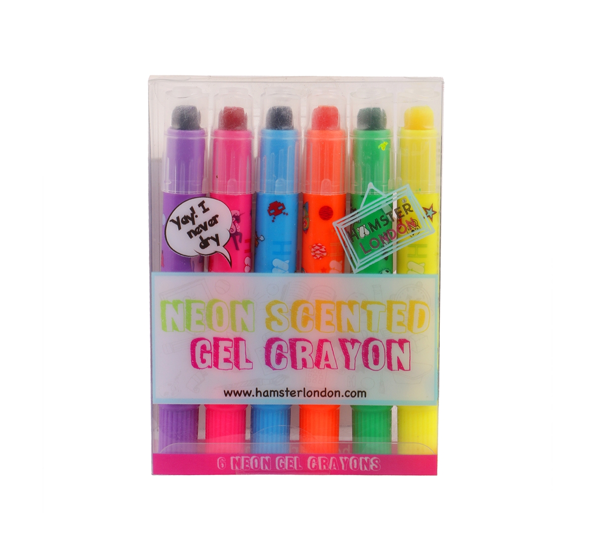 Hamster London | Hamster London Gel Crayons Pack of 6 for Kids age 3Y+ 