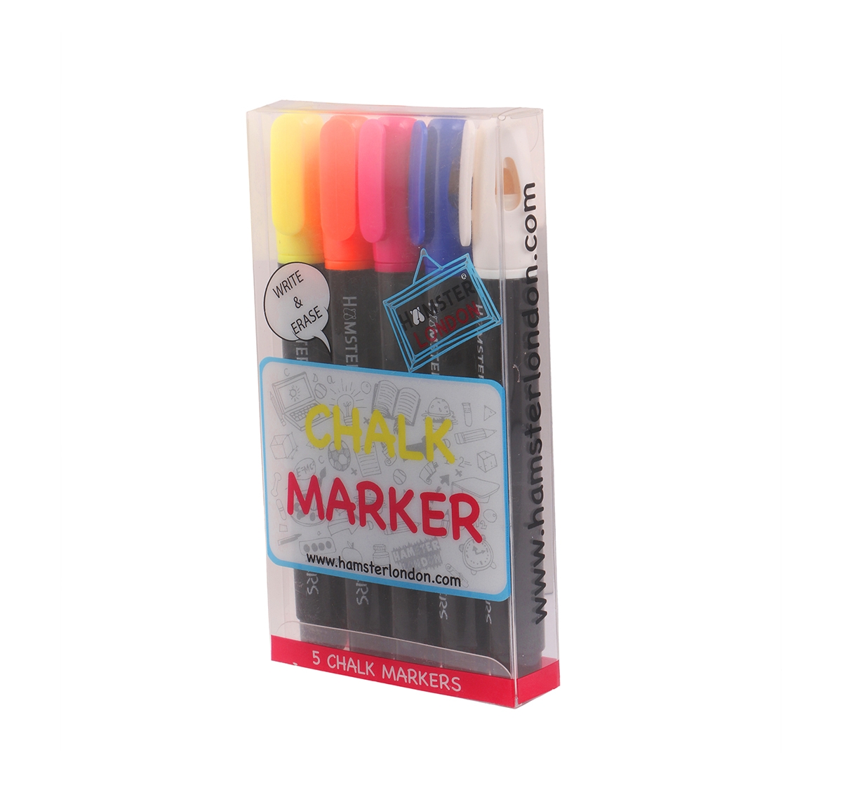 Hamster London | Hamster London Chalk Markers Set of 5 for Kids age 3Y+