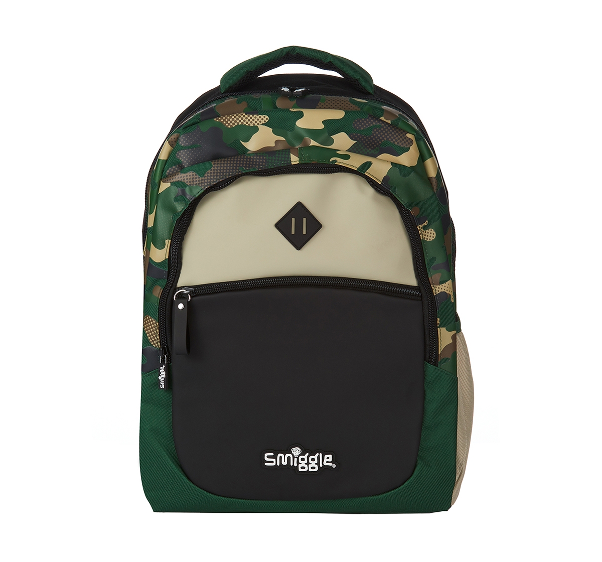 Smiggle | Smiggle Block Backpack - Camouflage Print Bags for Kids age 3Y+ (Khaki)