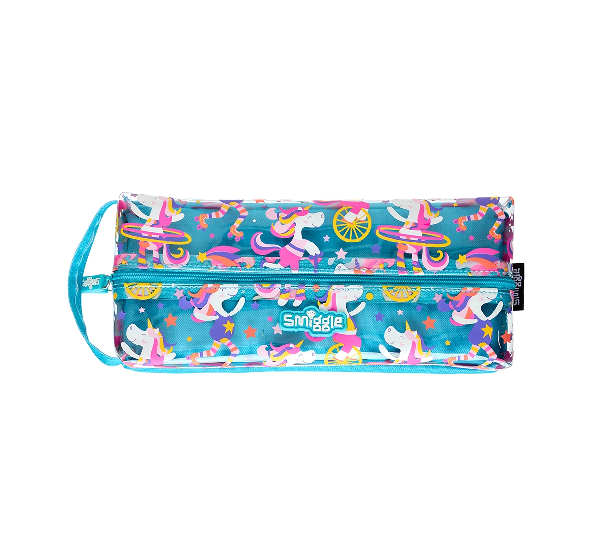 Smiggle | Smiggle Whirl Junior Flip Zip Pencil Case Unicorn Print Bags for Kids age 3Y+ (Mint)