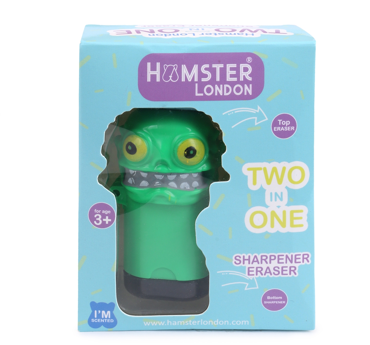 Hamster London | Hamster London Scented Sharpener & Eraser Monster for Kids age 3Y+