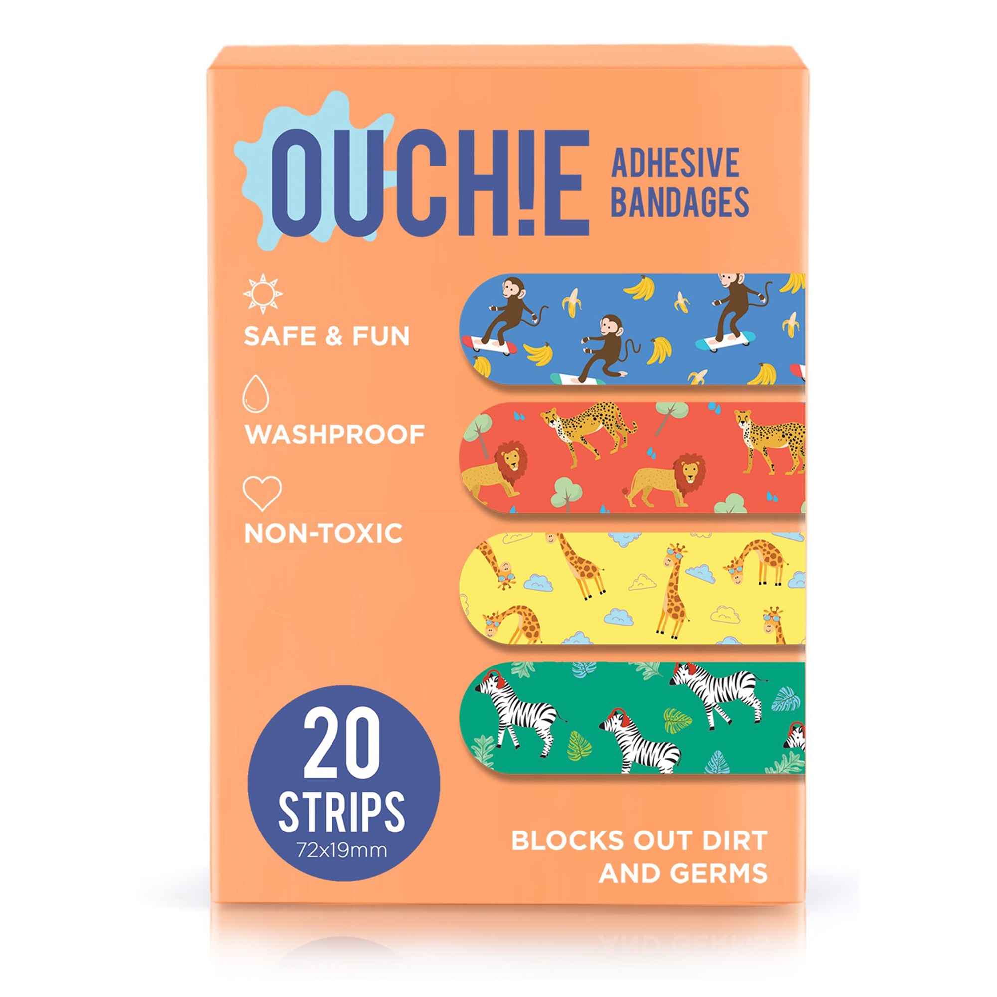 Mothercare | Ouchie Non-Toxic Printed Bandages (Orange)