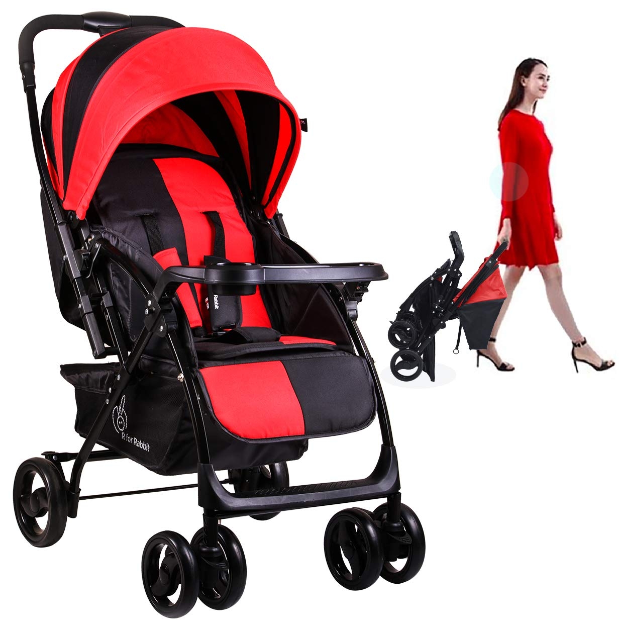 Mothercare | R For Rabbit Cuppy Cake Grand Baby Strollers Red Black