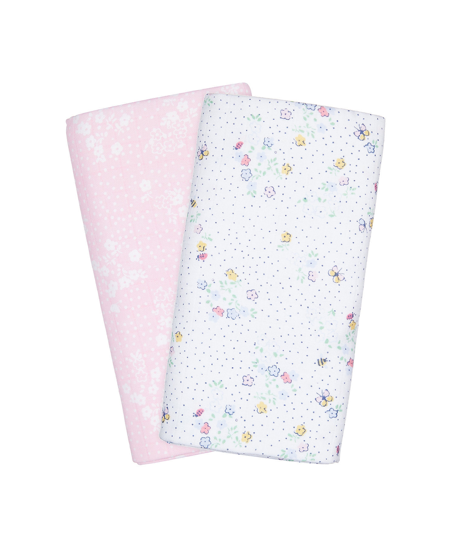 Mothercare | Mothercare Spring Flower Multi 2 Piece Muslin Blanket