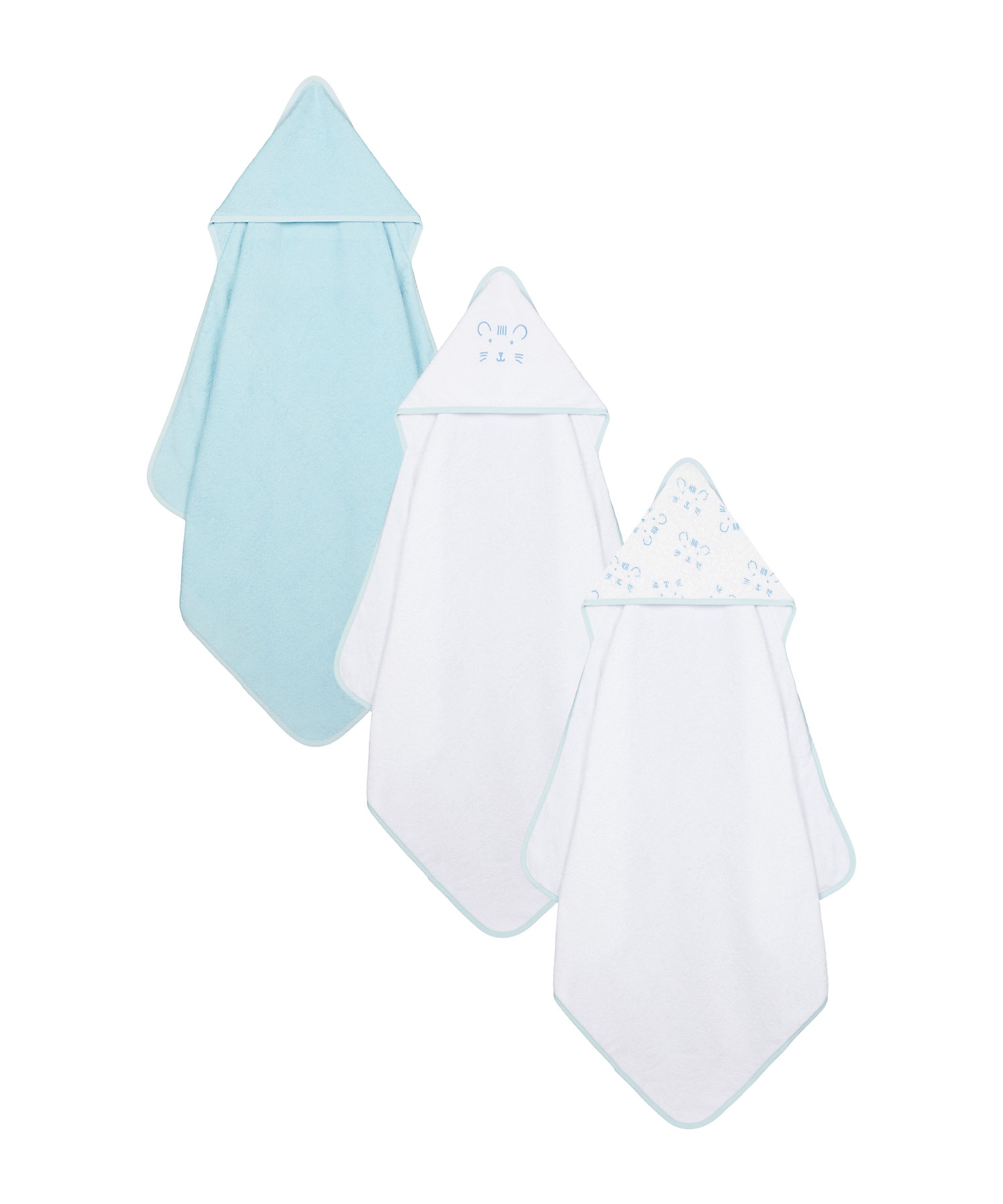 Mothercare | Mothercare 3 pack Cuddle and Dry Baby Towels Blue