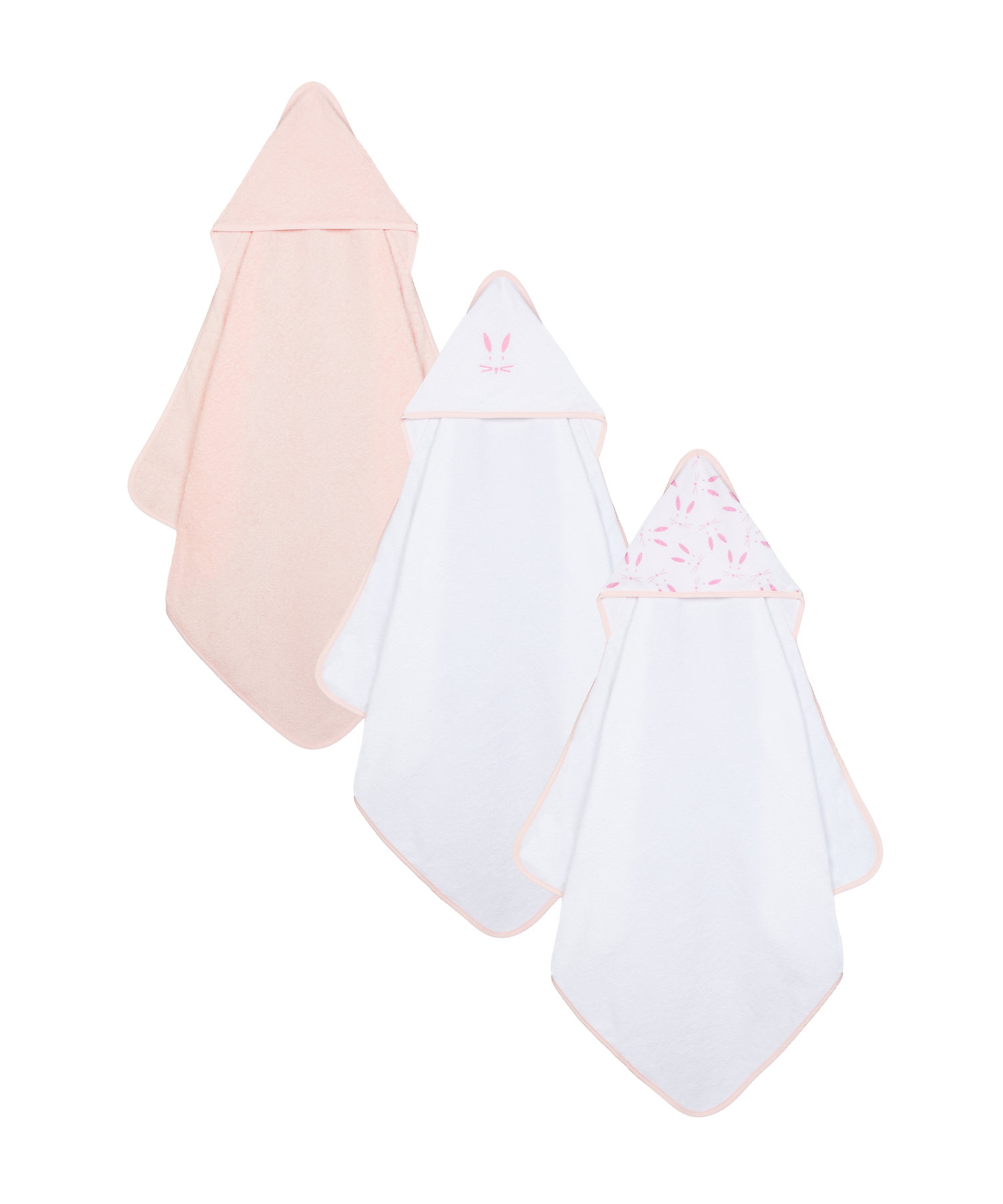 Mothercare | Mothercare 3 pack Cuddle and Dry Baby Towels Pink