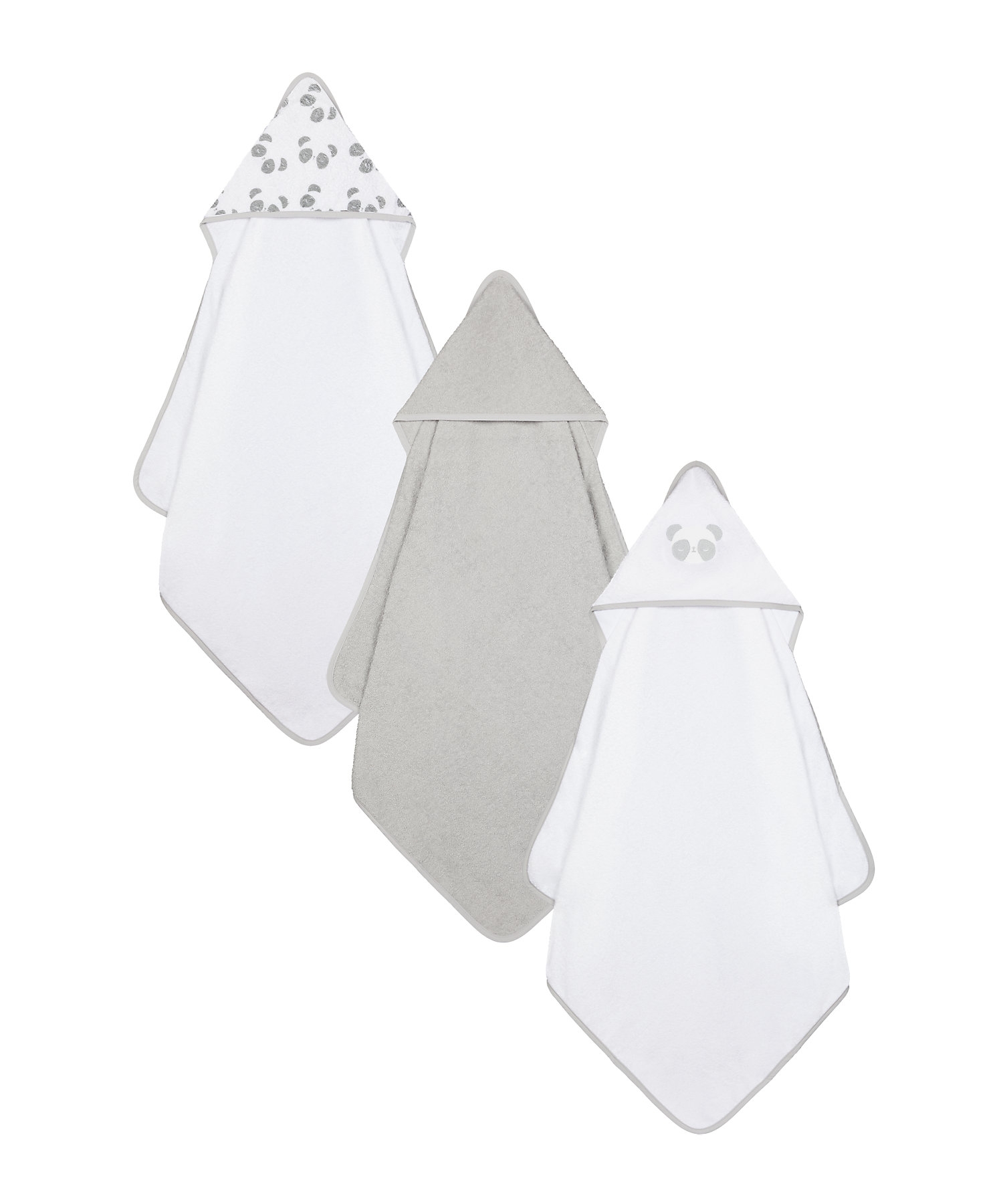 Mothercare | Mothercare 3 pack Cuddle and Dry Baby Towels Grey