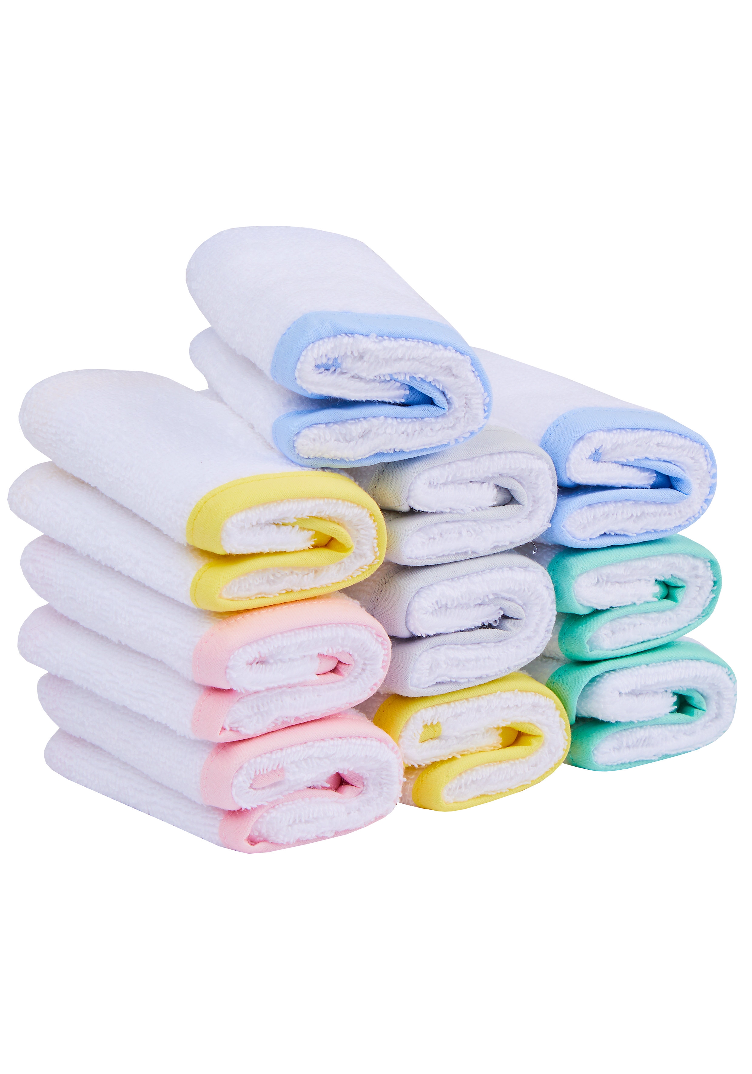 Mothercare | Mothercare Flannel 10pack With Colour Binding White