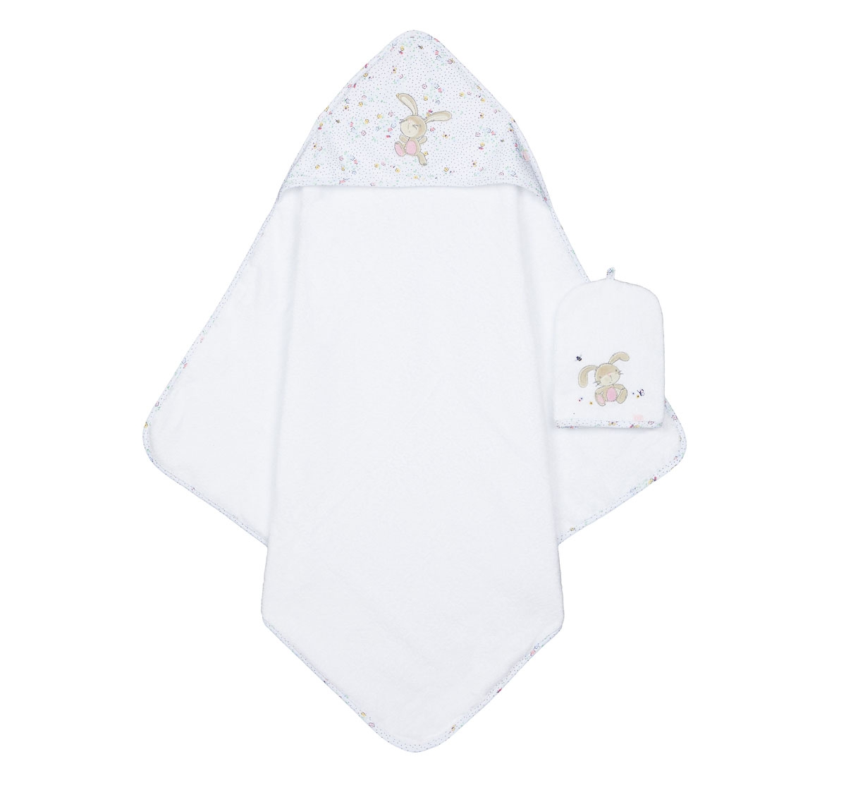 Mothercare Spring Flower Cuddle and Dry Baby Towels Mitt Multi