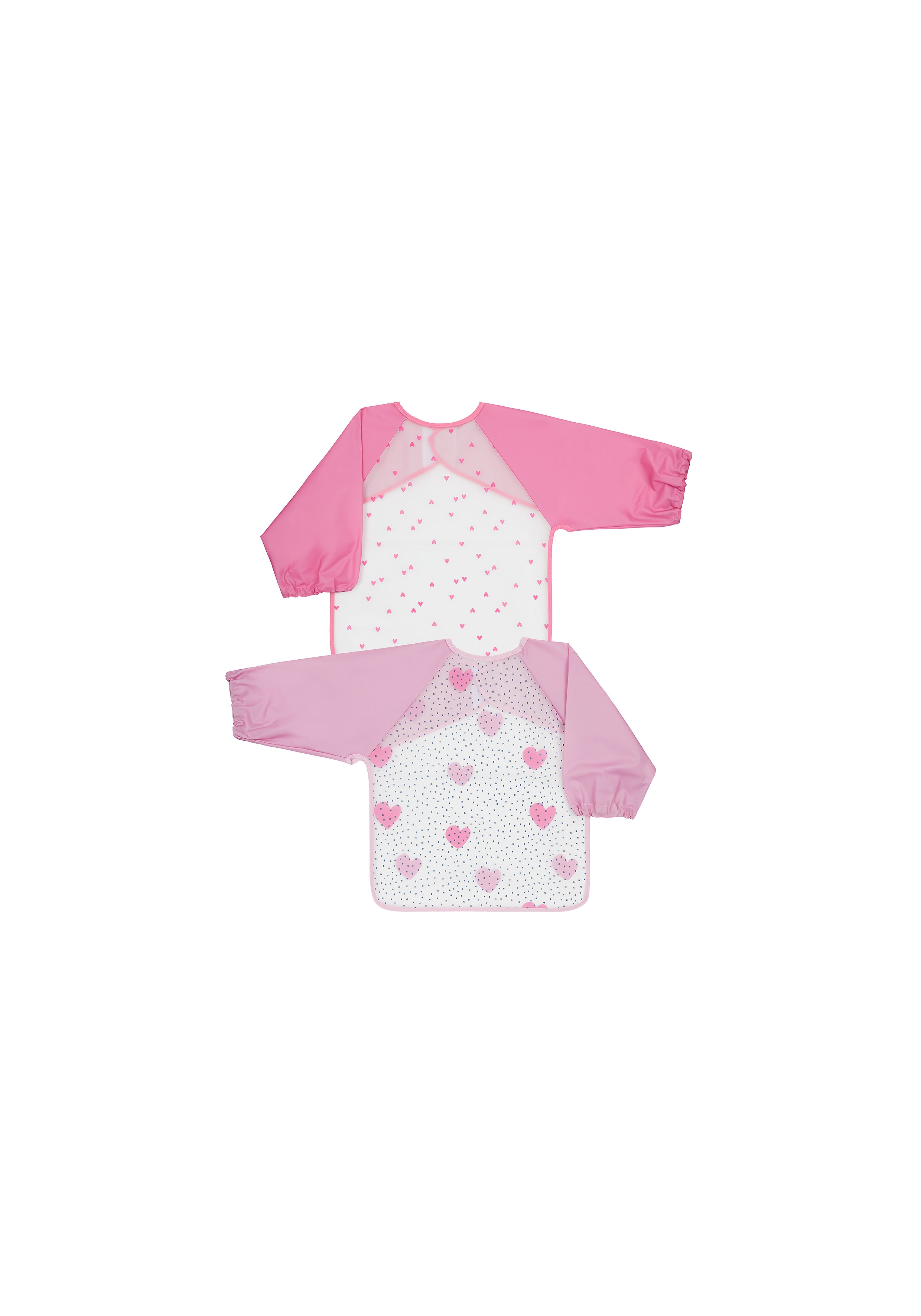 Mothercare Toddler Hearts Pack of 2 Peva Coverall Pink