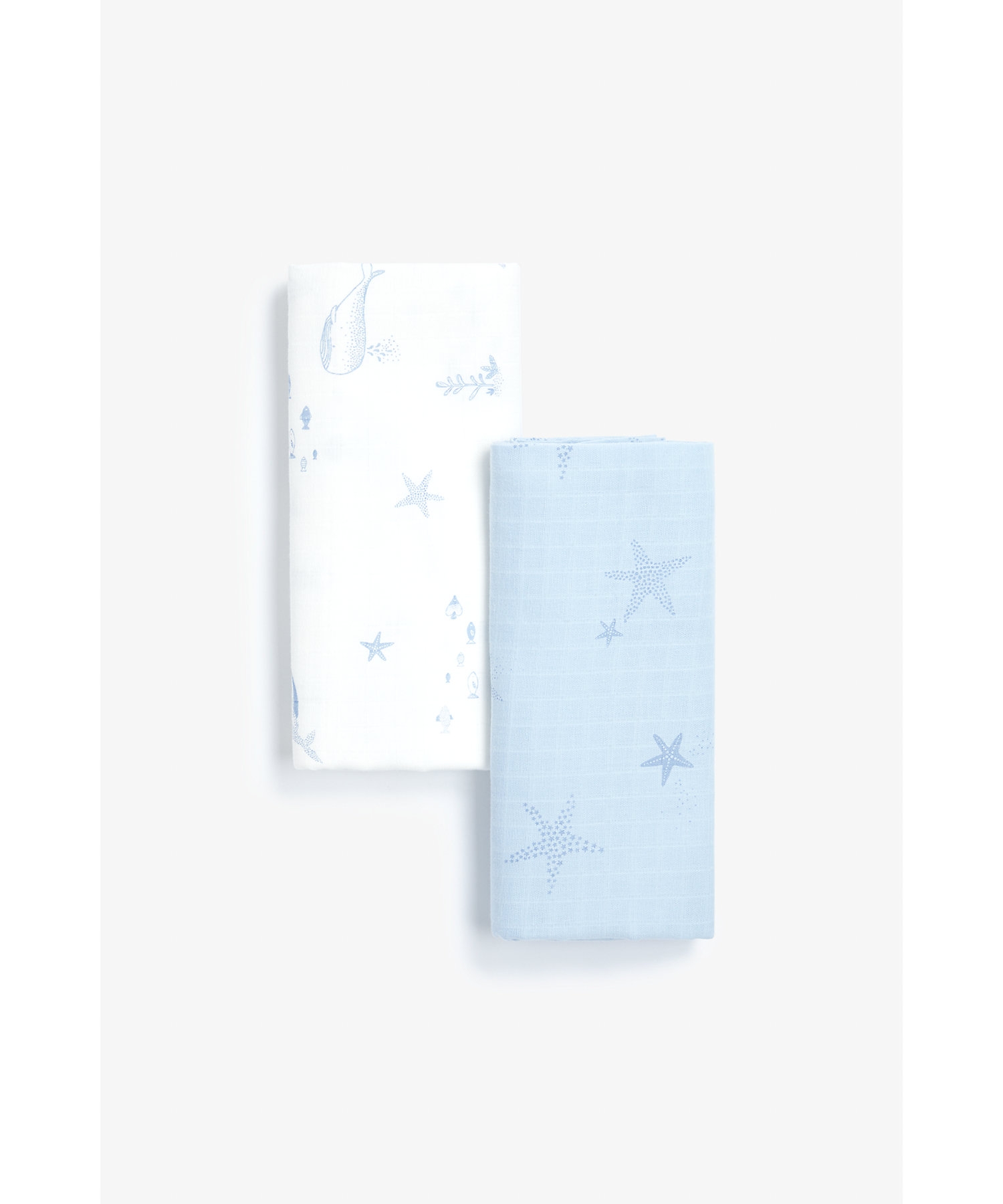 Mothercare You Me & The Sea Pack of 2 X-Large Muslins Blue
