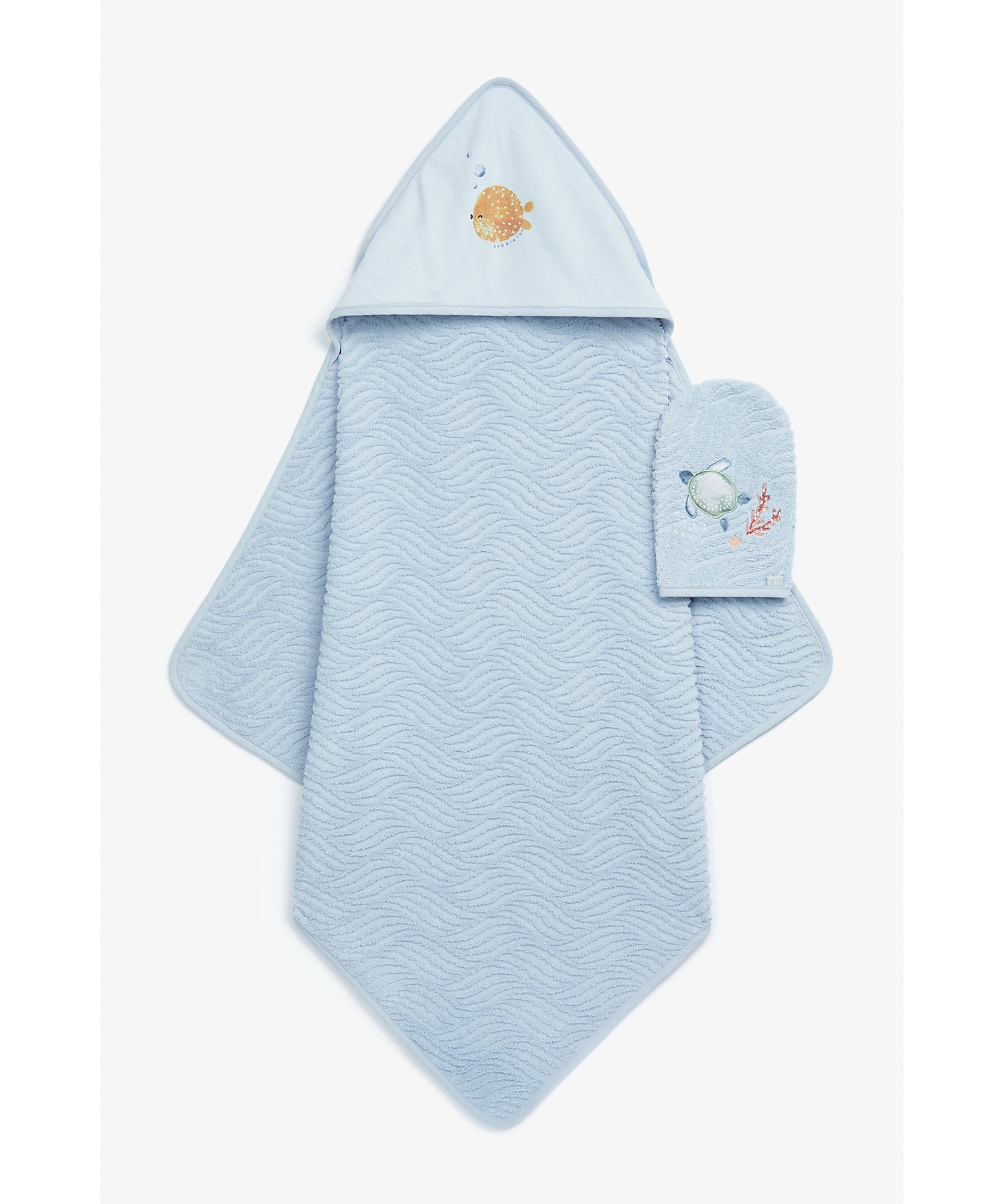 Mothercare | Mothercare You Me & The Sea Cuddle n Dry Towel & Mitt Blue