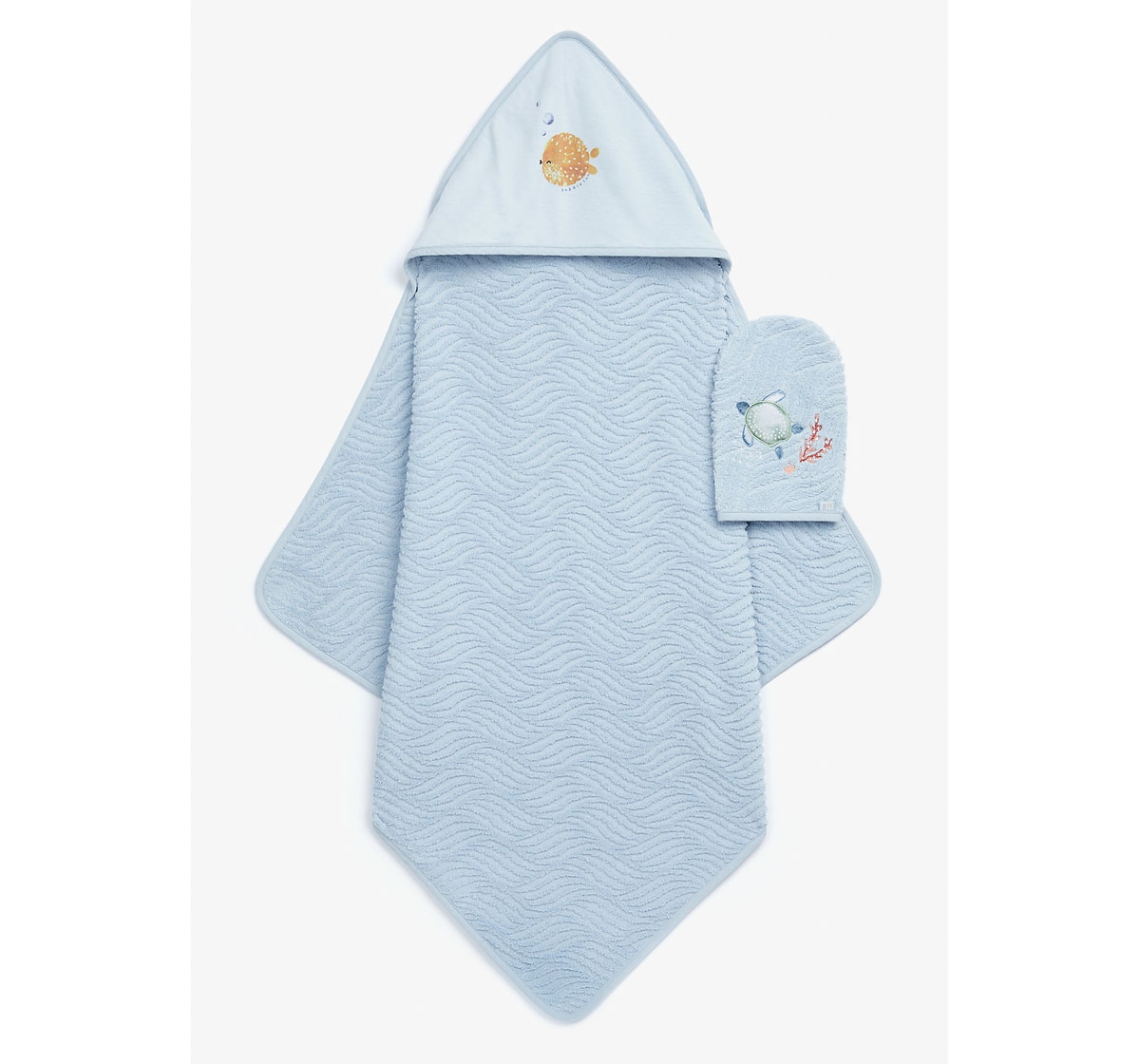 Mothercare | Mothercare You Me & The Sea Cuddle n Dry Towel & Mitt Blue
