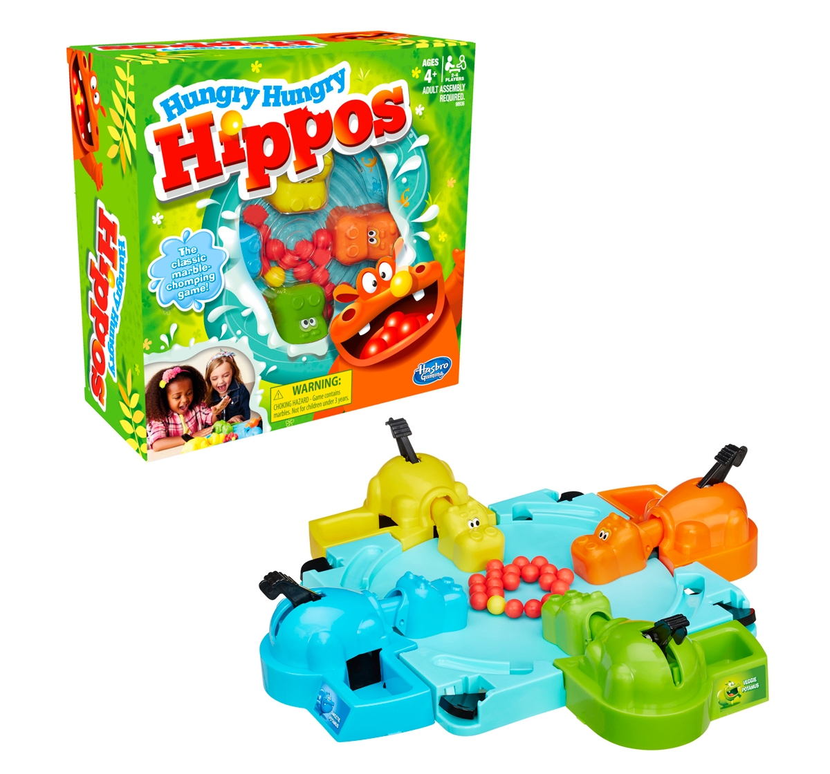Hasbro Gaming | Hasbro Gaming Hungry Hungry Hippos Board Game For Kids 4Y+, Multicolour