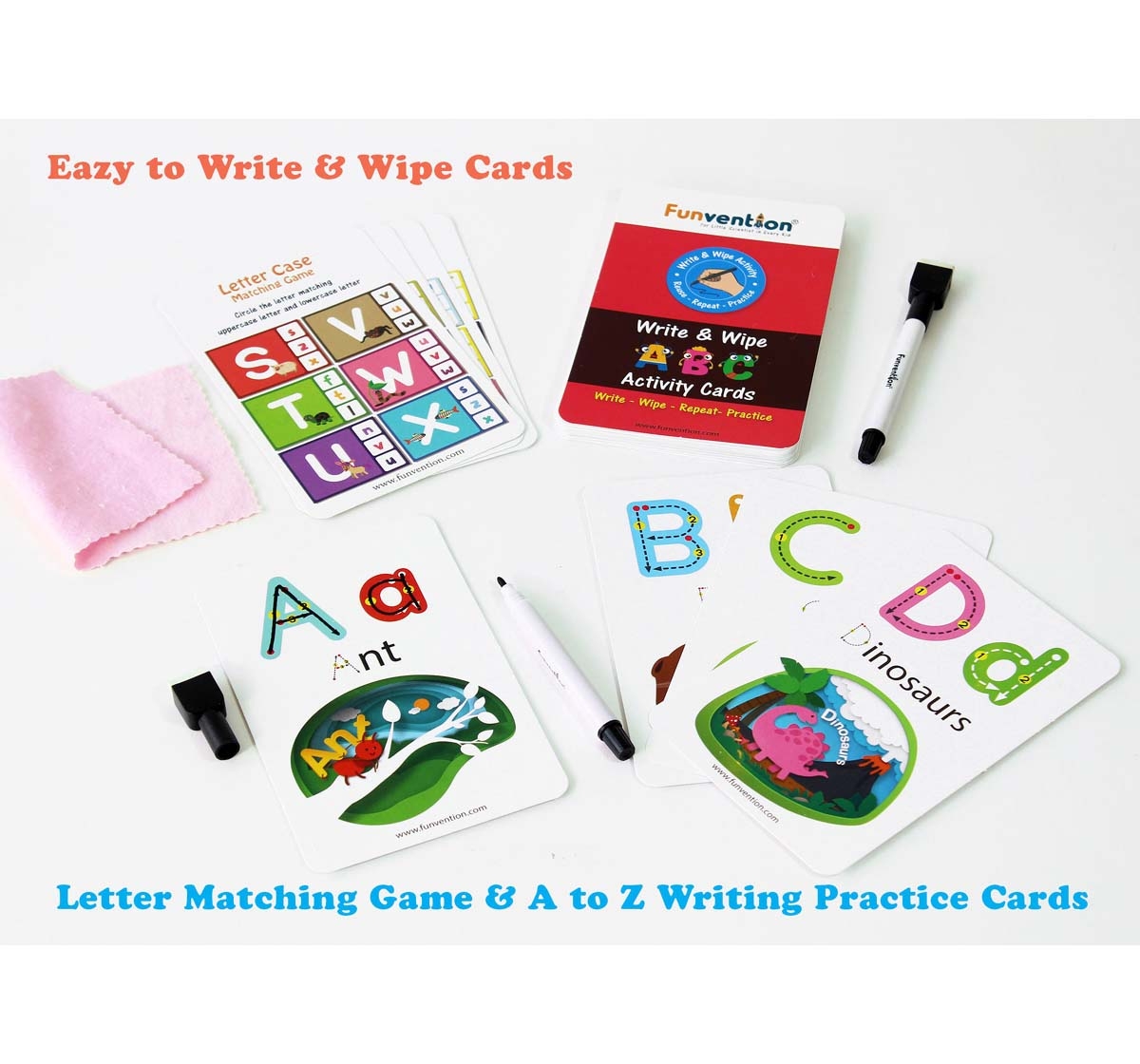 Funvention Write & Wipe Activity - Abc Alphabets Science Kits for Kids Age 3Y+