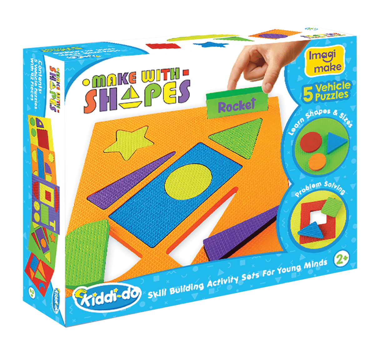 Imagimake | Imagimake Make With Shapes - Vehicle Puzzle for Kids age 3Y+