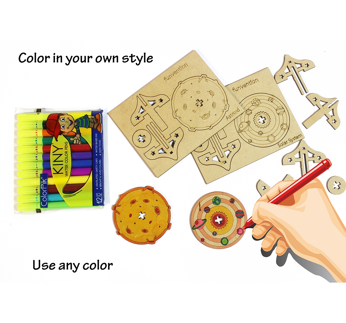 Funvention | Funvention  DIY Spinning Top Kits Solar System & Asteroid Science Kits for Kids age 3Y+ 
