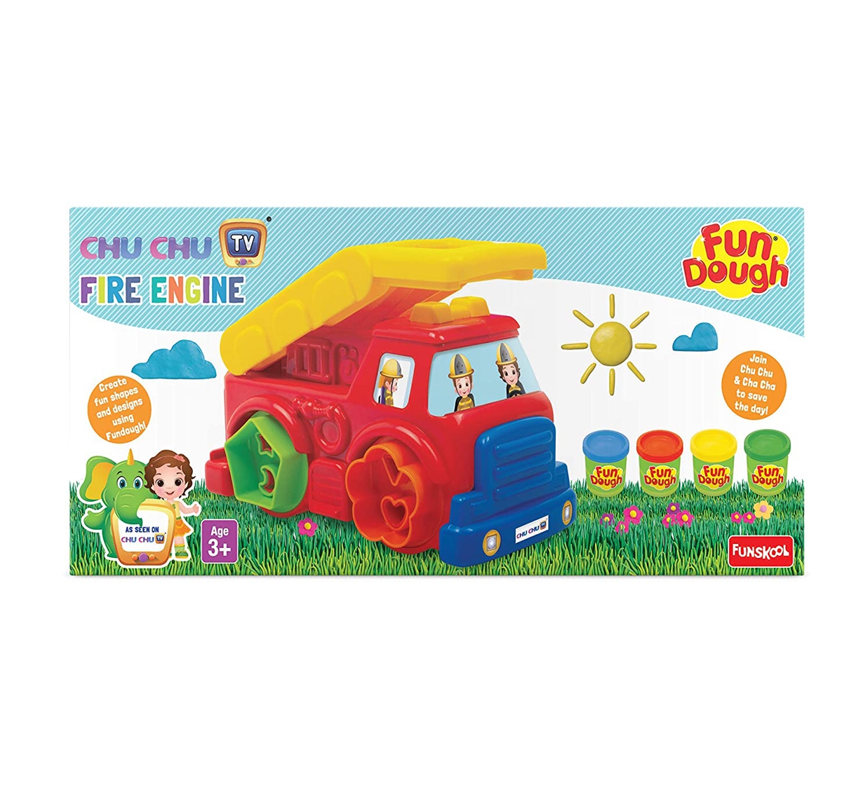 Fun-Dough | Fun Dough Chu Chu Fire Engine Plastic Multicolour 3Y+