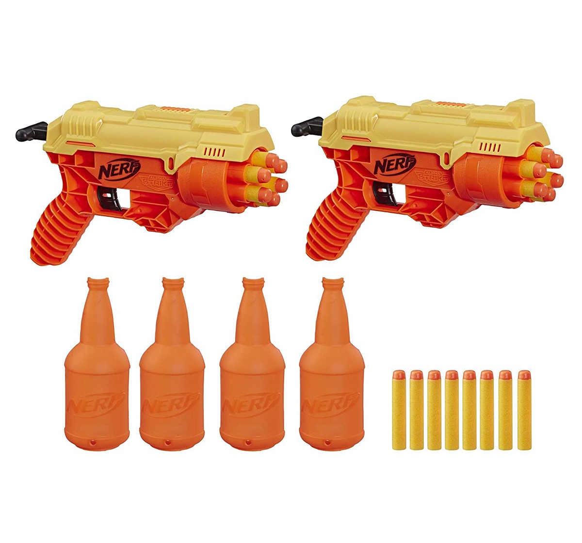 Nerf | NERF Alpha Strike 26-Piece Cobra RC-6 Dual Targeting Set, Includes 2 Toy Blasters, 4 Half-Targets, and 20 Official Nerf Elite Darts, Multicolor, 8Y+