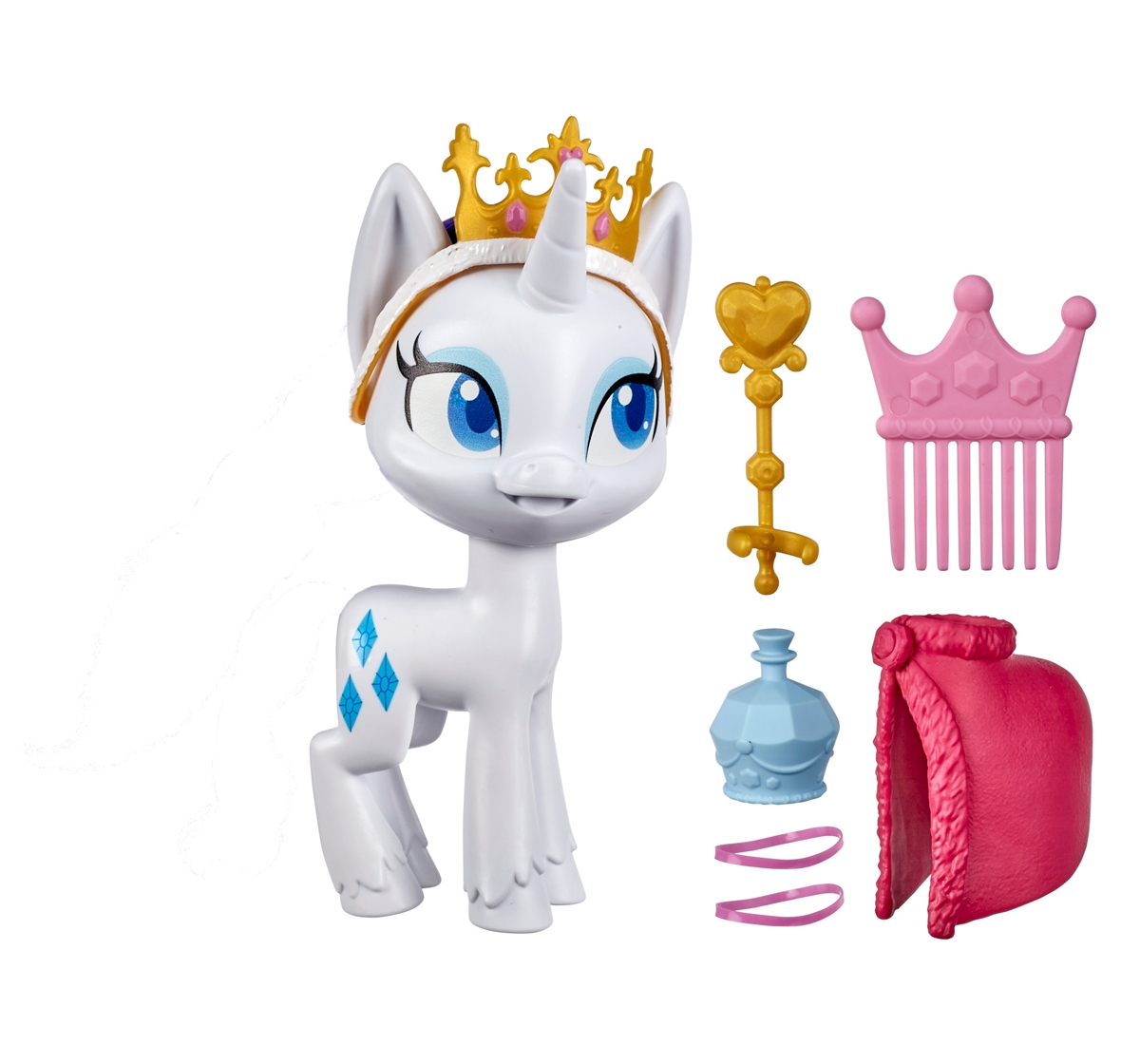 My Little Pony | My Little Pony Rarity Potion Dress Up Figure 5 Inch White Pony Toy with DressUp Fashion Accessories Brushable Hair and Comb Multicolor 3Y+