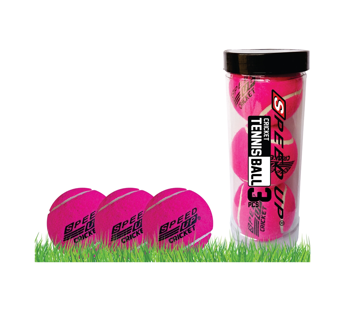 Speed Up | Speed Up Cricket Tennis Ball Pack of 3, Pink for Kids age 10Y+
