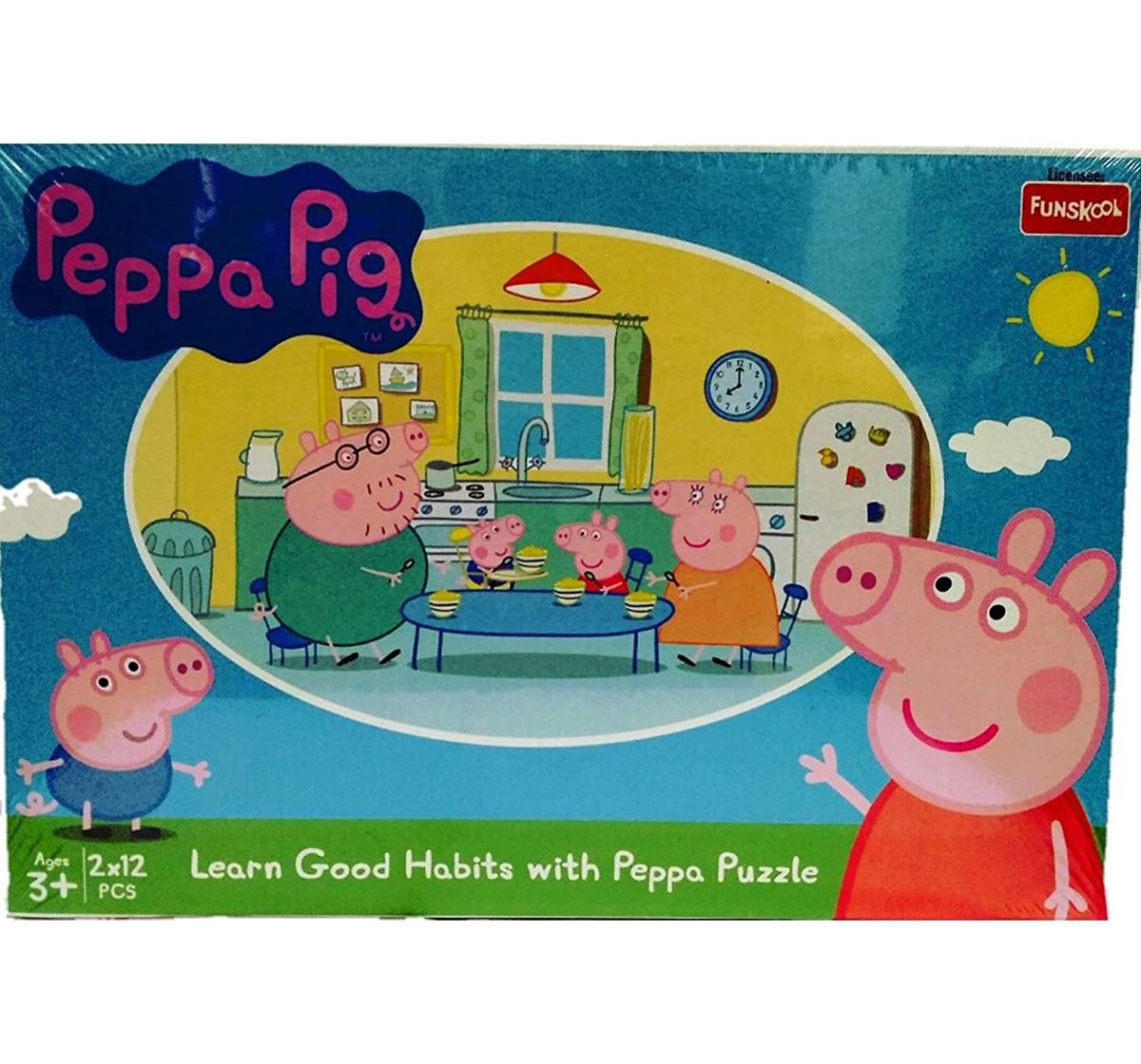 Funskool | Funskool Peppa Pig Good Habits 2In1 Puzzle, 2Y+ (Multicolor)
