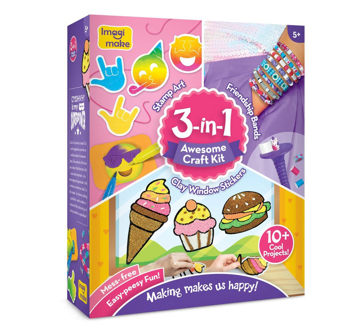 Imagimake 3-In-1 Awesome Craft Kit, 4Y+ (Multicolor)