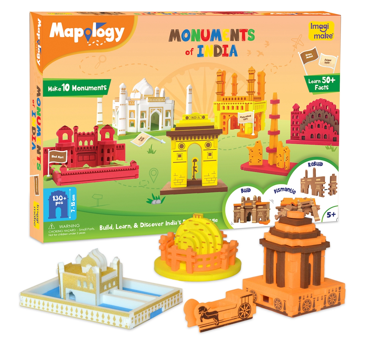 Imagimake | Imagimake Mapology Monuments Of India for Kids, 5Y+(Multicolor)