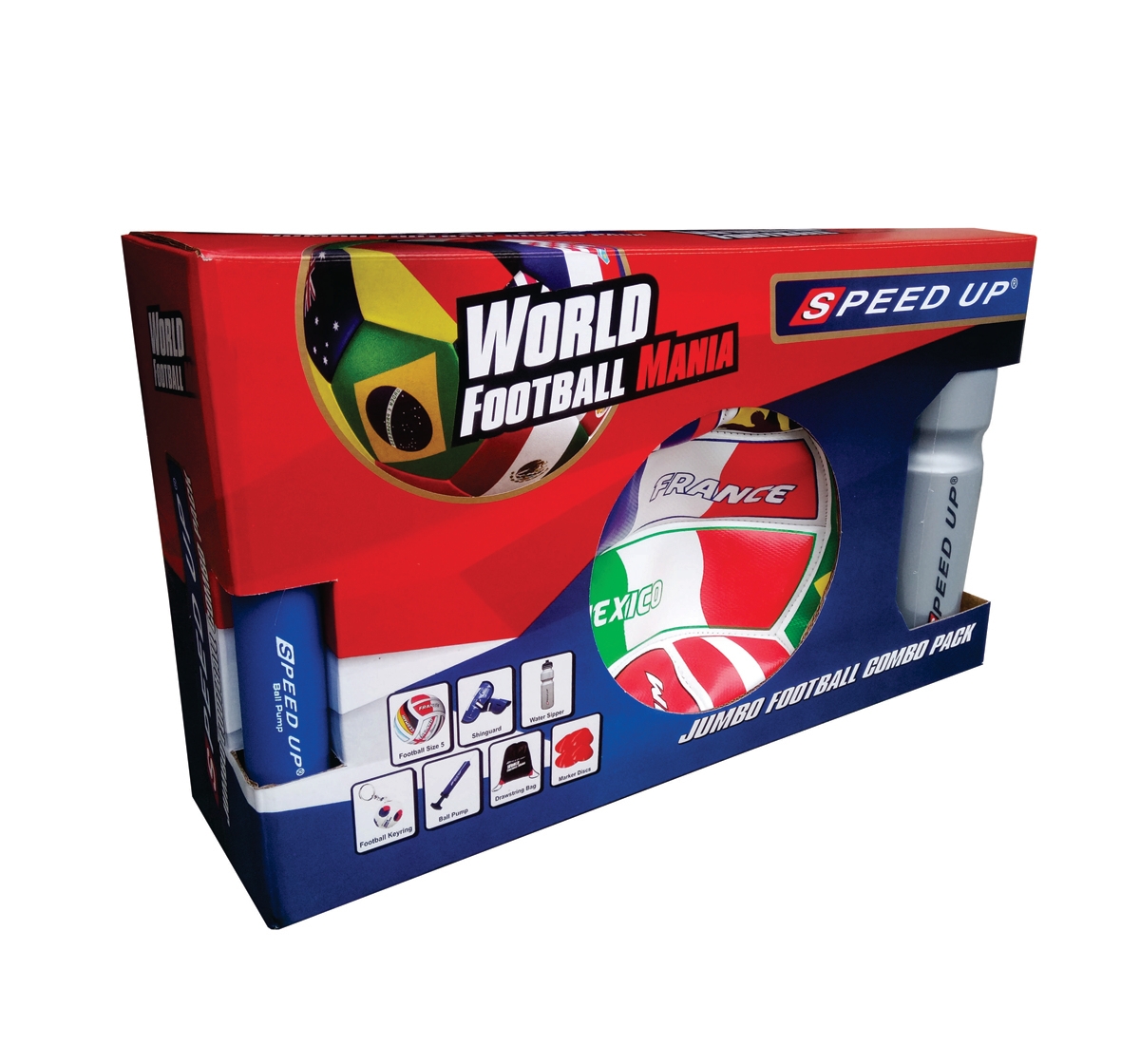 Speed Up Jumbo Football Combo Set With Country Names Multicolour 8Y+