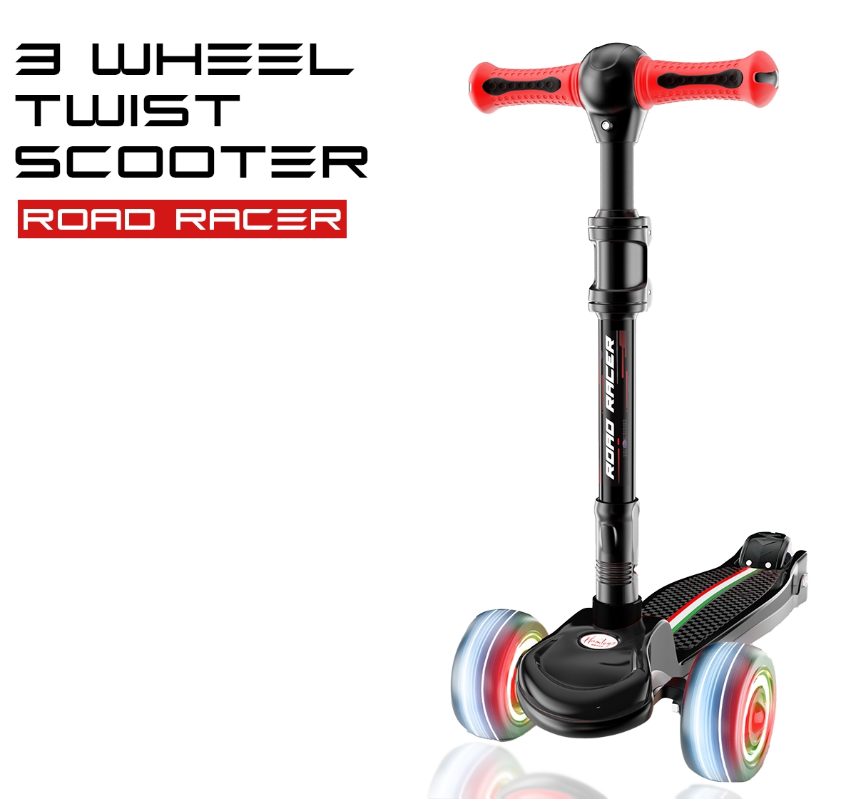 Zoozi | Zoozi 3 Wheel Twist Scooterfor Outdoor play Black 3Y+