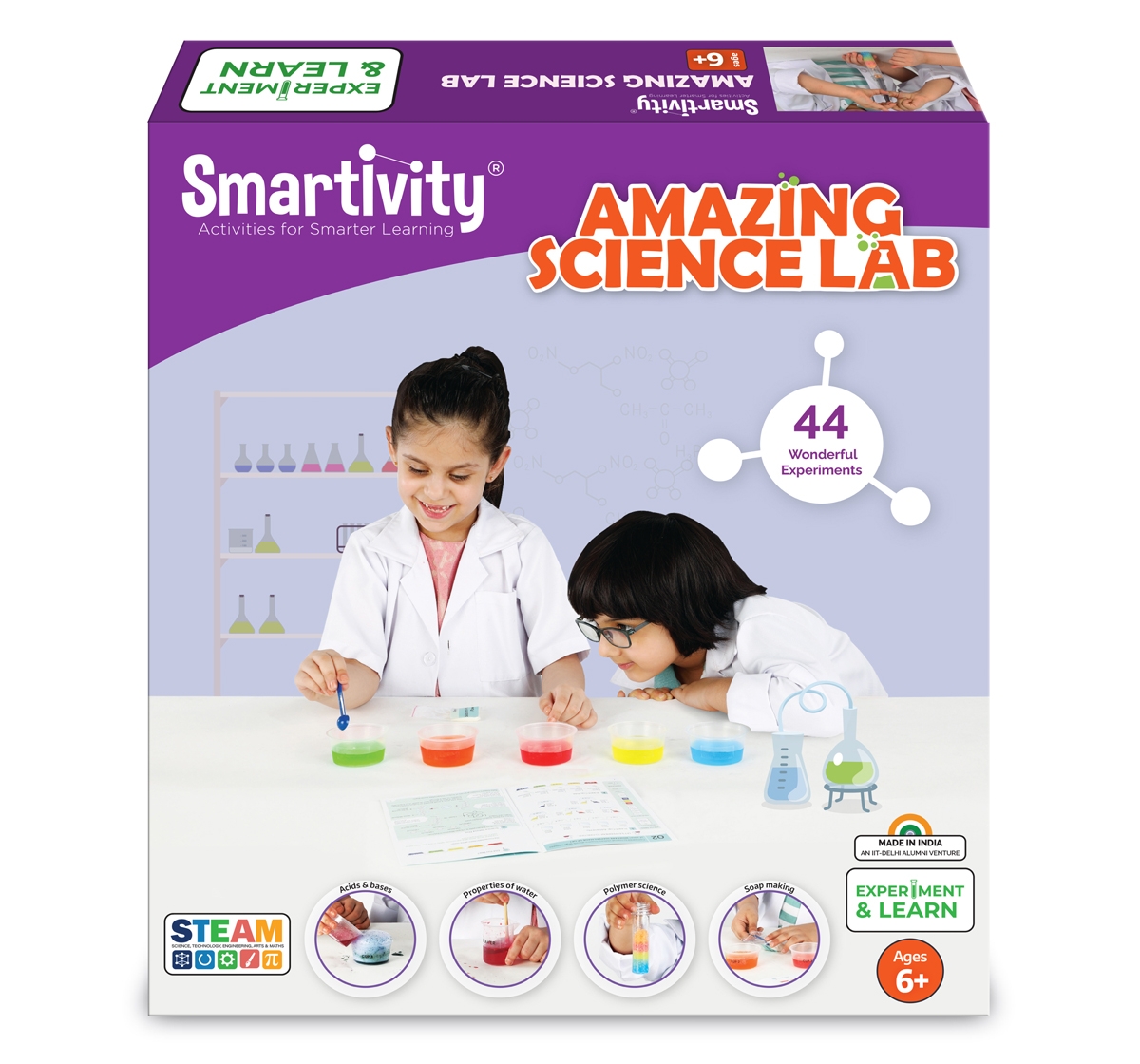Smartivity | Smartivity Amazing Science Lab 44+ Chemistry Science Experiment kit for kids Multicolour 6Y+