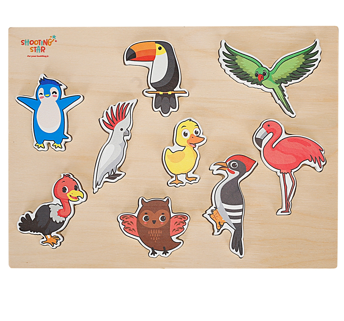Shooting Star | Shooting Star Birds Raised Chunky 9 Piece Puzzle for kids 3Y+, Multicolour