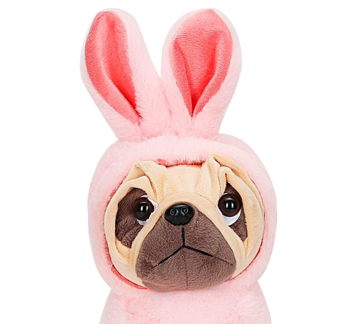 Fuzzbuzz 24Cm Pug With Bunny Hoodie Soft Toy for kids 3Y+, Multicolour